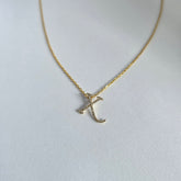 18ct Yellow Gold Natural Diamond Initial X