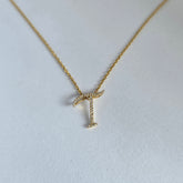 18ct Yellow Gold Natural Diamond Initial T