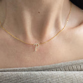 18ct Yellow Gold Natural Diamond Initial P