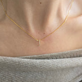 18ct Yellow Gold Natural Diamond Initial J