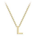 9ct Yellow Gold Necklace with Initial L 38+5cm