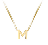 9ct Yellow Gold Necklace with Initial M 38+5cm