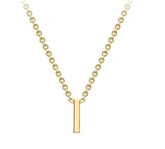 9ct Yellow Gold Necklace with Initial I 38+5cm