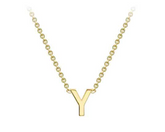 9ct Yellow Gold Necklace with Initial Y 38+5cm
