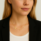 Mini Birthstone initial necklace