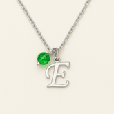 Custom Letter Pendant with Birthstone