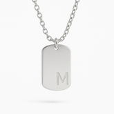 Personalised Dog Tag Initial Necklace – Unisex (35 mm × 20 mm)