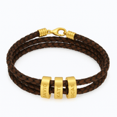 Family Name Leather Bracelet – Adjustable, Custom Beads