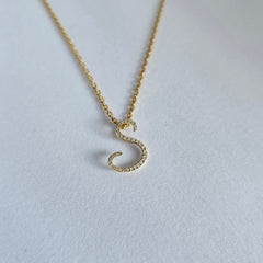 18ct Yellow Gold Natural Diamond Initial S