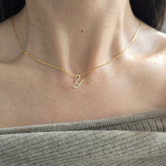 18ct Yellow Gold Natural Diamond Initial Y