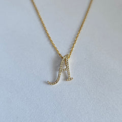 18ct Yellow Gold Natural Diamond Initial A