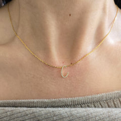 18ct Yellow Gold Natural Diamond Initial C