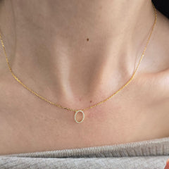 18ct Yellow Gold Natural Diamond Initial O