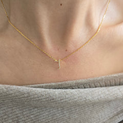 18ct Yellow Gold Natural Diamond Initial J