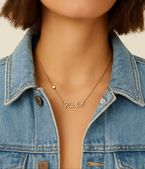 Birthstone Accent Name Necklace