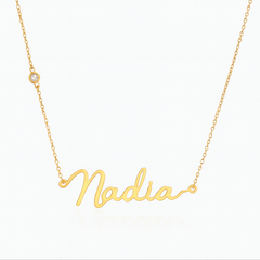 Birthstone Accent Name Necklace