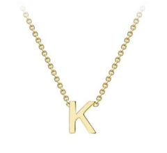 9ct Yellow Gold Necklace with Initial K 38+5cm