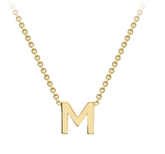 9ct Yellow Gold Necklace with Initial M 38+5cm