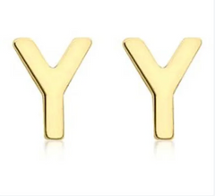 9K YG MINI INITIAL 'Y' STUD E/R
