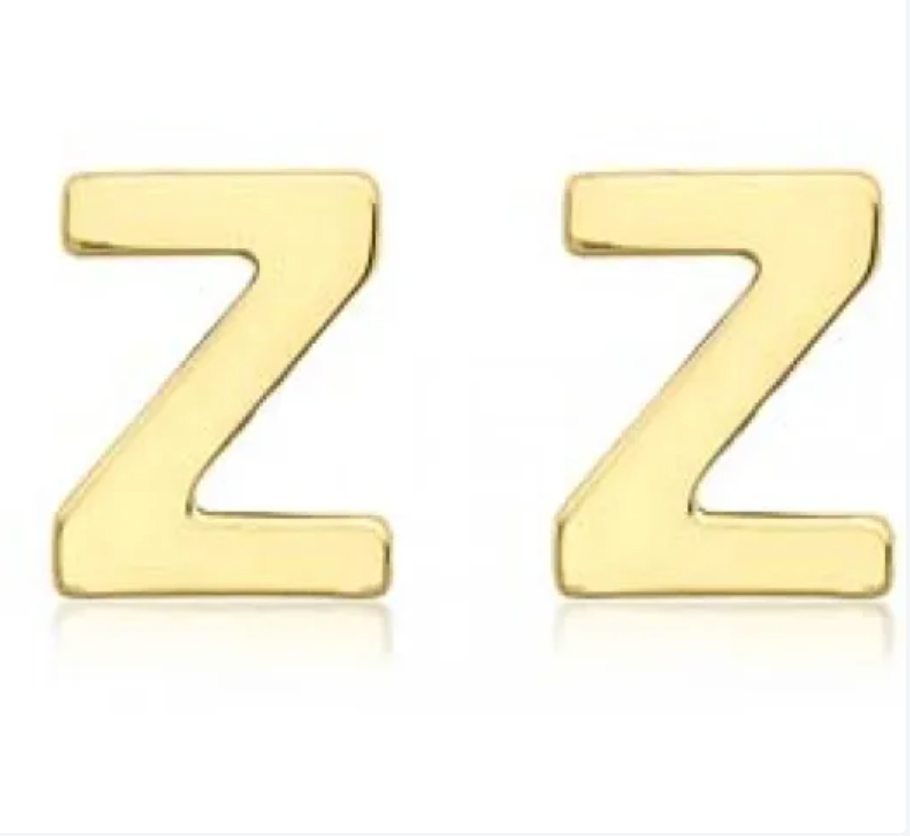 9K YG MINI INITIAL 'Z' STUD E/R
