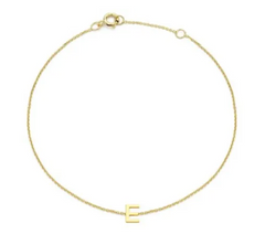 9ct YG MINI INITIAL 'E' B/L 15.5-19cm