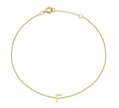 9ct YG MINI INITIAL 'F' B/L 15.5-19cm