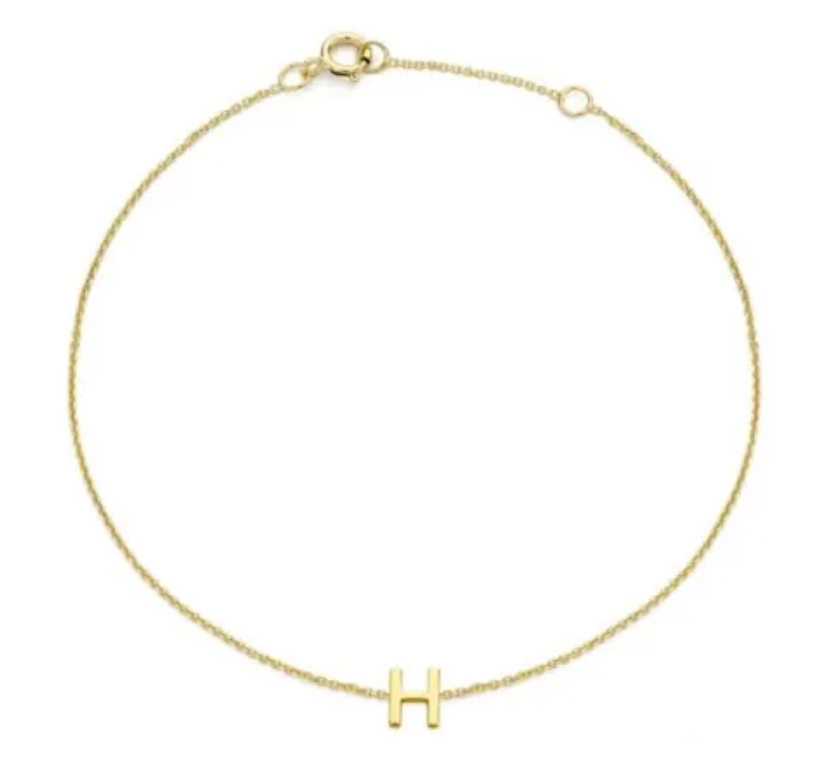 9ct YG MINI INITIAL 'H' B/L 15.5-19cm