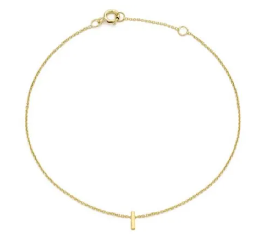 9ct YG MINI INITIAL 'I' B/L 15.5-19cm