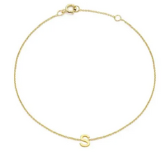 9ct YG MINI INITIAL 'S' B/L 15.5-19cm