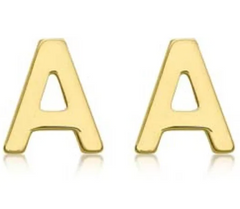 9K YG MINI INITIAL 'A' STUD E/R