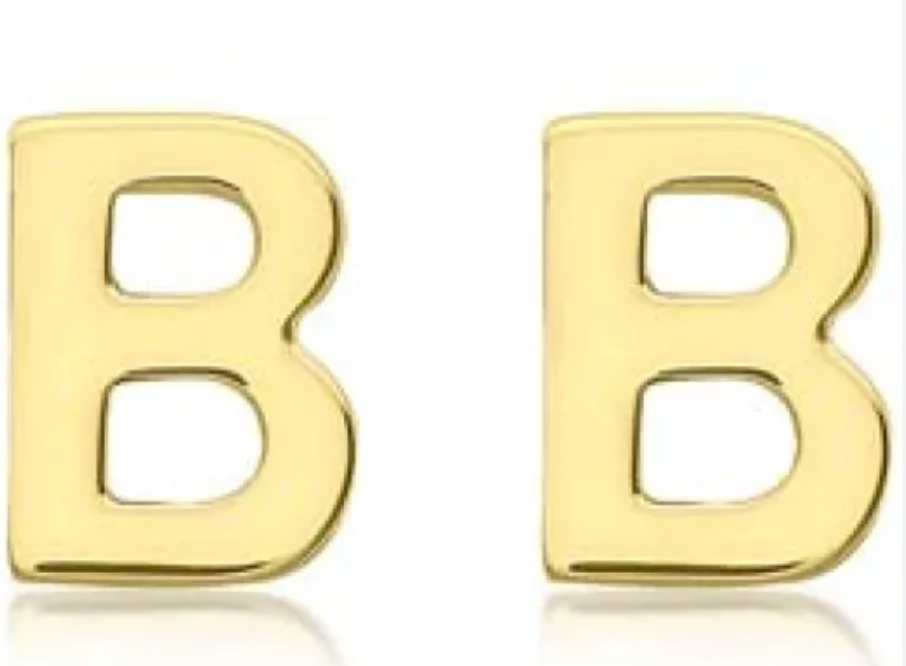 9K YG MINI INITIAL 'B' STUD E/R