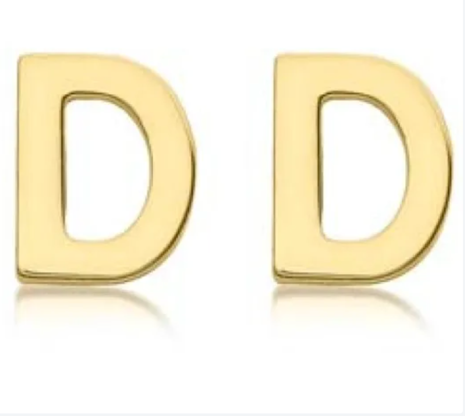 9K YG MINI INITIAL 'D' STUD E/R