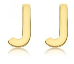 9K YG MINI INITIAL 'J' STUD E/R