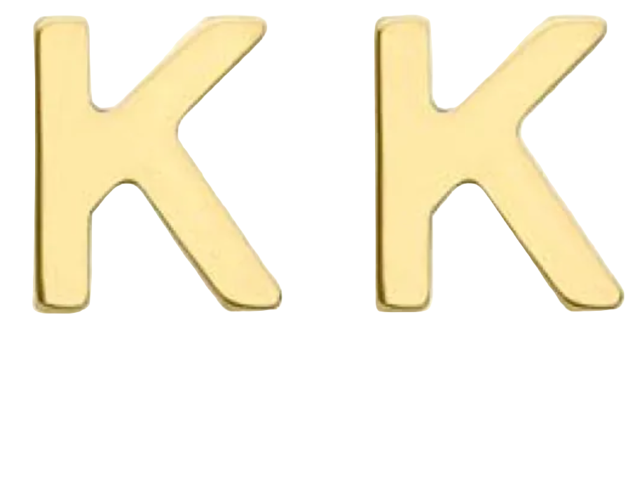 9K YG MINI INITIAL 'K' STUD E/R