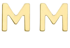 9K YG MINI INITIAL 'M' STUD E/R