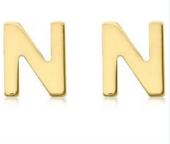 9K YG MINI INITIAL 'N' STUD E/R