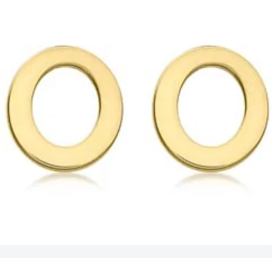 9K YG MINI INITIAL 'O' STUD E/R