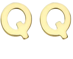9K YG MINI INITIAL 'Q' STUD E/R