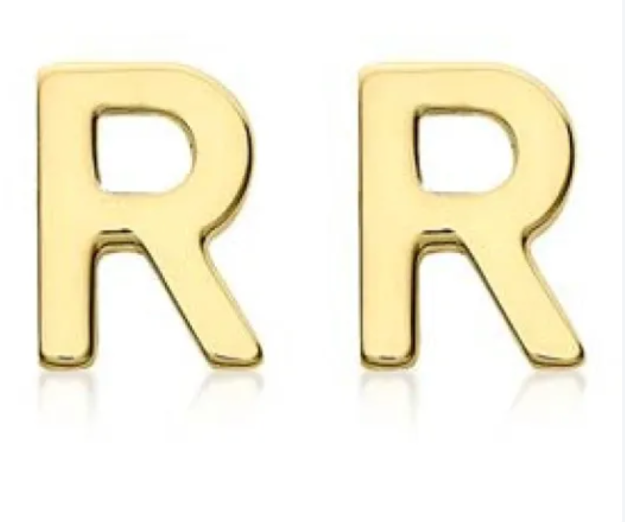 9K YG MINI INITIAL 'R' STUD E/R