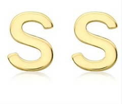 9K YG MINI INITIAL 'S' STUD E/R