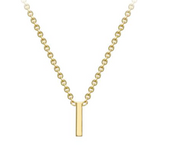 9ct Yellow Gold Necklace with Initial I 38+5cm