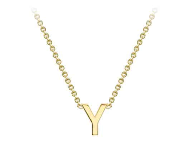 9ct Yellow Gold Necklace with Initial Y 38+5cm