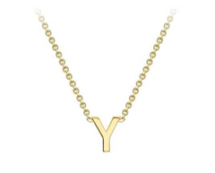 9ct Yellow Gold Necklace with Initial Y 38+5cm