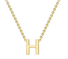 9ct Yellow Gold Necklace with Initial H 38+5cm