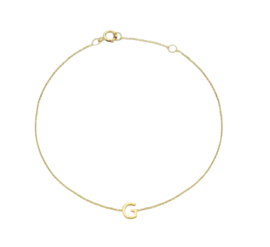 9ct YG MINI INITIAL 'G' B/L 15.5-19cm