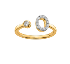 9K YG 0.18ct F VS LGD INITIAL "O" RING