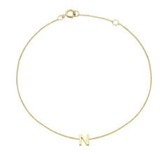 9ct YG MINI INITIAL 'N' B/L 15.5-19cm