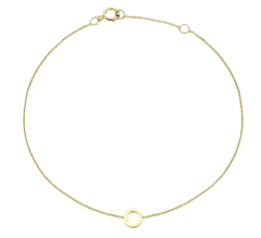 9ct YG MINI INITIAL 'O' B/L 15.5-19cm