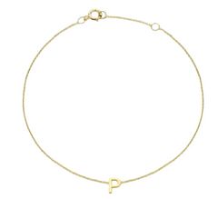 9ct YG MINI INITIAL 'P' B/L 15.5-19cm