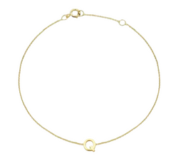 9ct YG MINI INITIAL 'Q' B/L 15.5-19cm
